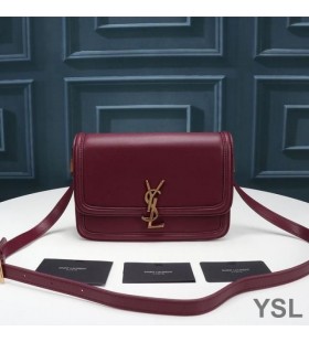 Yves Saint Laurent Medium Solferino Satchel In Box Leather Burgundy/Gold