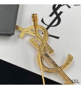Yves Saint Laurent Opyum Brož V Kovu, Smalt a Krystaly Zlaté/Bílá