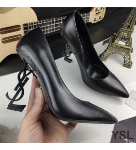 Yves Saint Laurent Opyum Čerpadla V Hladké Kůže s Černou Patou Černá