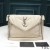 Yves Saint Laurent Malé Loulou Puffer Bag V Prošívané Jehněčí Kůže Bílá/Stříbrná