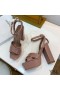 Yves Saint Laurent Candy Platform Sandals In Patent Leather Apricot
