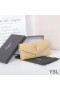 Yves Saint Laurent Store Monogram Flap Wallet I Kornet Matelasse Læder Abrikos/Guld