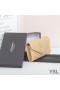 Yves Saint Laurent Store Monogram Flap Wallet I Kornet Matelasse Læder Abrikos/Guld