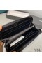 Yves Saint Laurent Store Monogram Zip Omkring Wallet I Kornet Matelasse Læder Sort/Hvid