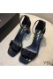 Yves Saint Laurent Loulou 70 Sandals In Patent Leather Black