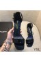 Yves Saint Laurent Loulou 70 Sandals In Patent Leather Black