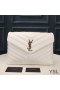 Yves Saint Laurent Medium Loulou Kæde Taske I Y Matelasse Læder Hvid/Guld
