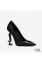 Yves Saint Laurent Opyum Pumps In Patent Leather with Black Heel Black