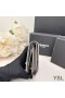 Yves Saint Laurent Lille Kassandra-Bifold-Wallet-I Plisseret Matelasse Læder Grå