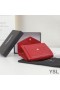 Yves Saint Laurent Lille Gaby Trifold-Wallet I Quiltet Lammeskind Rød/Guld
