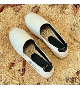 Yves Saint Laurent Broderet Espadriller I LÃ¦rred Hvid