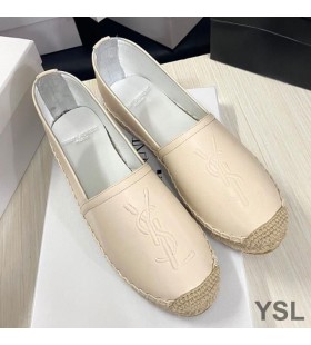 Yves Saint Laurent Monogram Espadriller I Apricot Lammeskind