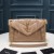 Yves Saint Laurent Lille Loulou Puffer Taske I Quiltet Lammeskind, Abrikos/Guld