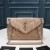 Yves Saint Laurent Lille Loulou Puffer Taske I Quiltet Lammeskind, Abrikos/Sølv