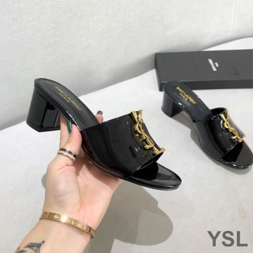 Yves Saint Laurent Monogram Hakken Dia ' S In Lak Zwart