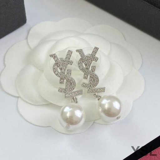 Yves Saint Laurent Opyum Parel Oorbellen In Metaal En Kristal Zilver