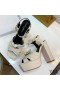 Yves Saint Laurent Candy Platform Sandals In Patent Leather with Bow Knot Apricot