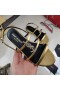 Yves Saint Laurent Cassandra Platte Sandalen Met Vijf Banden In Kalfsleer Goud