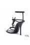 Yves Saint Laurent Cassandra Sandalen In Glad Leder Zwart