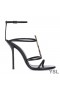 Yves Saint Laurent Cassandra Sandalen In Glad Leder Zwart