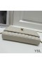 Yves Saint Laurent Cassandre Keten Portemonnee In Lamsvel Wit/Goud