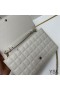 Yves Saint Laurent Cassandre Keten Portemonnee In Lamsvel Wit/Goud