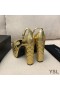 Yves Saint Laurent Jodie Platform Sandalen In Gewatteerde Lederen Goud
