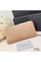 Yves Saint Laurent Grote Cassandra Zip Around Portemonnee In Geplisseerd Matelasse Leer Abrikoos
