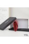 Yves Saint Laurent Grote Gaby De Flap Van De Portefeuille In Gewatteerde Lamsvel Rood/Goud