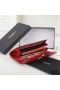 Yves Saint Laurent Grote Gaby De Flap Van De Portefeuille In Gewatteerde Lamsvel Rood/Goud