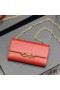 Yves Saint Laurent Le Maillon Keten Portemonnee In Glanzend Leer Rood