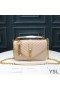 Yves Saint Laurent Medium Klassieke College Chain Bag In Matelasse Leer Apricot/Gold