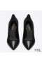 Yves Saint Laurent Opyum Pompen In lak Leer met Zilveren Hak Zwart