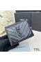 Yves Saint Laurent Kleine Cassandra Bifold Portemonnee In Geplisseerd Matelasse Leer Zwart