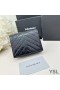 Yves Saint Laurent Kleine Cassandra Bifold Portemonnee In Geplisseerd Matelasse Leer Zwart