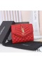 Yves Saint Laurent Kleine Envelop In Drieën Vouwen Portemonnee In De Gemengde Korrel Matelasse Leer Rood/Goud