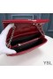 Yves Saint Laurent Kleine Loulou Chain Bag In Y Matelasse Leer Rood/Zilver