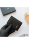 Yves Saint Laurent Kleine Monogram Card Case In Generfd Leder Zwart/Goud