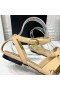 Yves Saint Laurent Tribute Platte Sandaal In Lakleer Beige