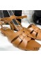 Yves Saint Laurent Tribute Platte Sandaal In Soepel Leer Bruin