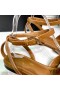 Yves Saint Laurent Tribute Platte Sandaal In Soepel Leer Bruin