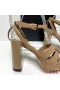 Yves Saint Laurent Tribute Platform Sandaal In Lakleer Khaki