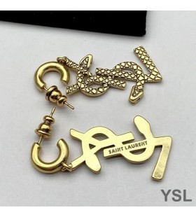 Yves Saint Laurent Opyum Pendant Earrings In Serpent Metal Gold