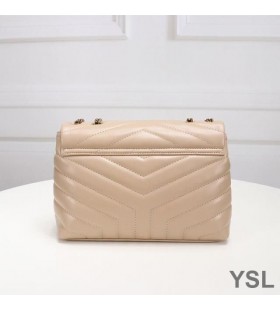 Yves Saint Laurent Kleine Loulou Chain Bag In Y Matelasse Leer Apricot/Gold