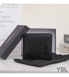 Yves Saint Laurent Kleine Monogram Oost/West Portemonnee In Soepel Leer Zwart