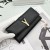 Yves Saint Laurent Large Y-Ligne Flap Wallet In Grained Leather Black/Gold