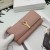 Yves Saint Laurent Grote Y-Ligne De Flap Van De Portefeuille In Generfd Leder Roze/Goud