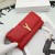 Yves Saint Laurent Grote Y-Ligne De Flap Van De Portefeuille In Generfd Leder Rood/Goud