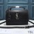 Yves Saint Laurent Medium Zonsondergang Satchel In Glad Leer Zwart/Zilver