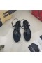 Yves Saint Laurent Cassandra Taulu Sandaalit T-Hihna Calfskin Nahka Musta